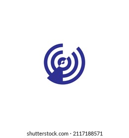 Radio Or Signal Icon, Semi Circle Simple Symbol Logo Vector