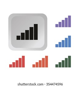 radio signal level color set vector illustration 