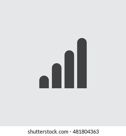 Radio signal level icon in a flat design in black color. Vector illustration eps10