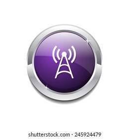 Radio Signal Purple Vector Button Icon