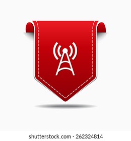 Radio Signal Red Vector Icon Design