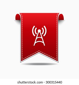 Radio Signal Red Vector Icon Design