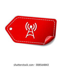 Radio Signal Red Vector Icon Design