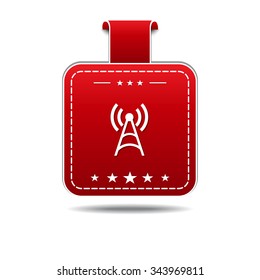 Radio Signal Red Vector Icon Design