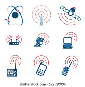 Radio signal simple vector icons