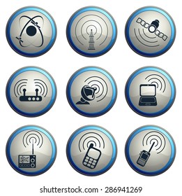 Radio signal simple vector icons