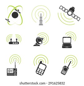 Radio signal simple vector icons