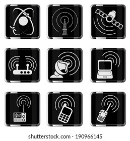Radio signal vector icons