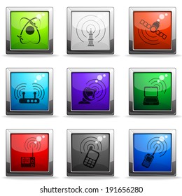 Radio signal vector icons