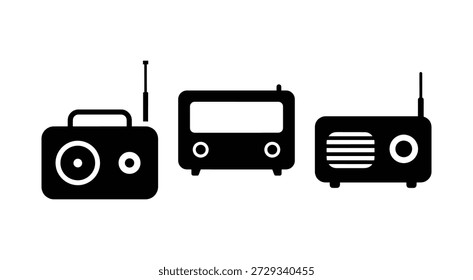 Radio silhouette communication device icon set