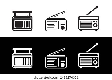 Radio silhouette vector art illustration.