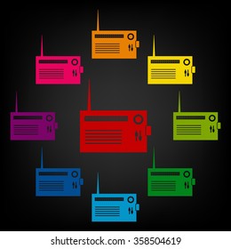 Radio silhouette. vector icon
