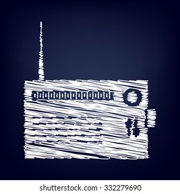 radio silhouette. vector icon with chalk effect  