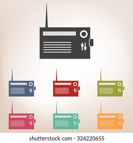 radio silhouette. vector icon set