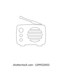 Radio. simple flat vector icon illustration. outline line symbol - editable stroke