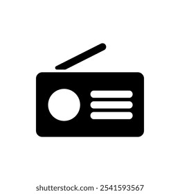 Radio simple icon vector. Flat design. White background.ai
