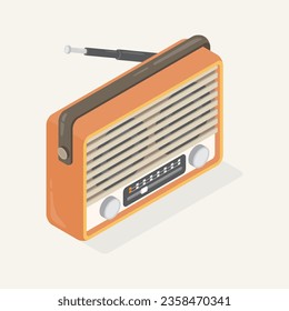 la radio en gráficos isométricos simples