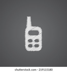 radio sketch logo doodle icon isolated on dark background 