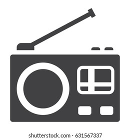 Radio solid icon, communication and website button, vector graphics, a filled pattern on a white background, eps 10.