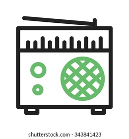 Radio, speaker, tuner icon vector image. Can also be used for objects. Suitable for web apps, mobile apps and print media.