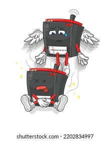 radio spirit leaves the body mascot. cartoon vector