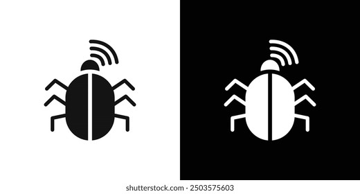 Radio spy bug icon line art vector