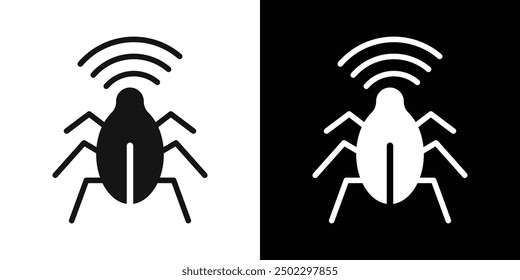 Radio espía icono de bug logo conjunto Vector