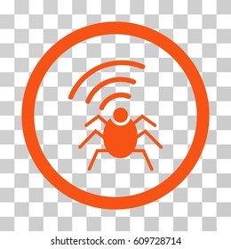 Radio Spy Bug icon. Vector illustration style is flat iconic symbol, orange color, transparent background. Designed for web and software interfaces.