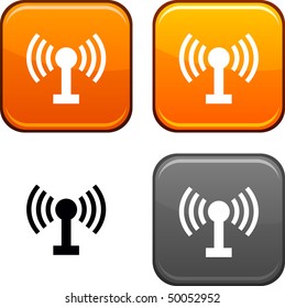 Radio square buttons. Black icon included.