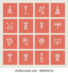 Radio station and airwaves icons
