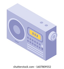 Radio station icon. Isometric of radio station vector icon for web design isolated on white background