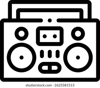 Radiosender-Symbol. Design mit dünnen linearen Stilen einzeln auf weißem Hintergrund