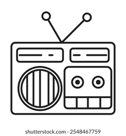 Radiosender, Ikone, Vektor auf weißem Hintergrund