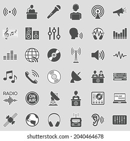 Radio Station Icons. Sticker Design. Vector Illustration.