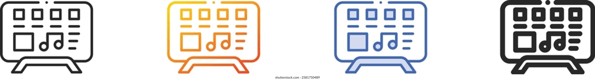 radio station icon.Thin Linear, Gradient, Blue Stroke and bold Style Design Isolated On White Background