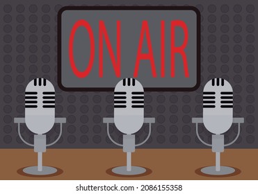 Radiostation mit Live-Mikrofon.