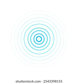 Radio station signal. Sound wave background.  Radial pulsation. Source of pain. Vector 