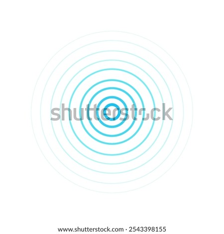 Radio station signal. Sound wave background.  Radial pulsation. Source of pain. Vector 