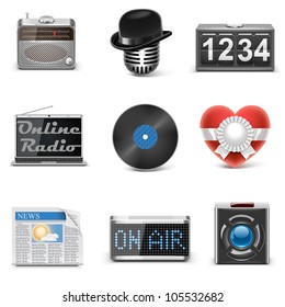 radio station vector icons