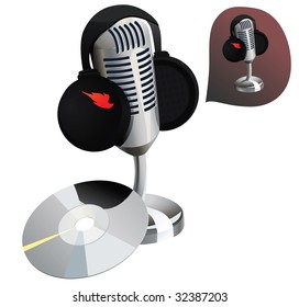Radio station/recording studio set