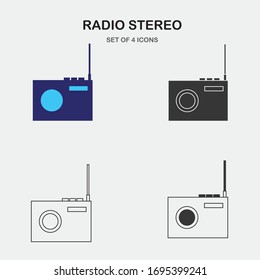radio stereo vector icon for music and news icon