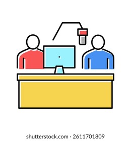 radio studio color icon vector. radio studio sign. isolated symbol illustration