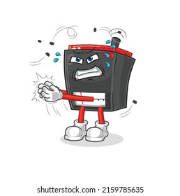 radio swat fly character. cartoon mascot vector