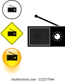 radio symbol sign and button