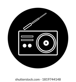 Radio symbol. Vector illustration of flat bubble design