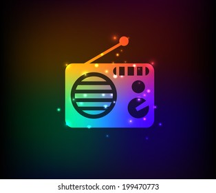 Radio symbol,Rainbow vector