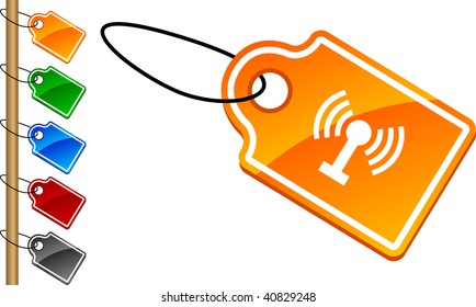  Radio  tag set. Vector illustration.