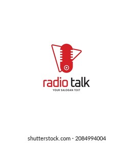 Radio Talk podcast logo that can be used for professional audio podcast, radio talk, online podcast show, web radio, broadcasting and other industries. This is fully scalable vector logo.