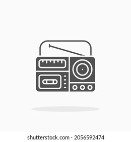 Icono de cinta de radio. Estilo glifo o sólido. Ilustración vectorial. Disfruta de este icono para tu proyecto.