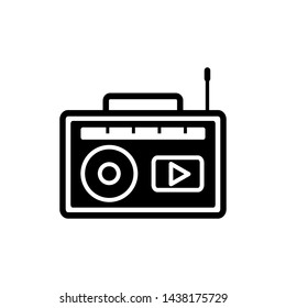 radio tape record icon vector template design